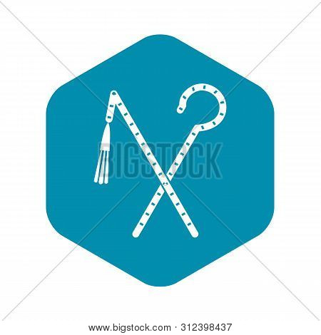 Rod And Whip Of Pharaoh Icon. Simple Illustration Of Rod And Whip Of Pharaoh Icon For Web
