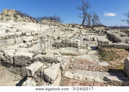 Perperikon, Bulgaria - March 17, 2019: Ruins Of Ancient Sanctuary City Of Perperikon, Kardzhali Regi