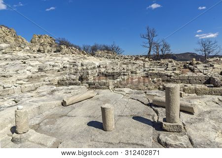 Perperikon, Bulgaria - March 17, 2019: Ruins Of Ancient Sanctuary City Of Perperikon, Kardzhali Regi
