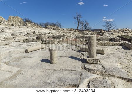 Perperikon, Bulgaria - March 17, 2019: Ruins Of Ancient Sanctuary City Of Perperikon, Kardzhali Regi