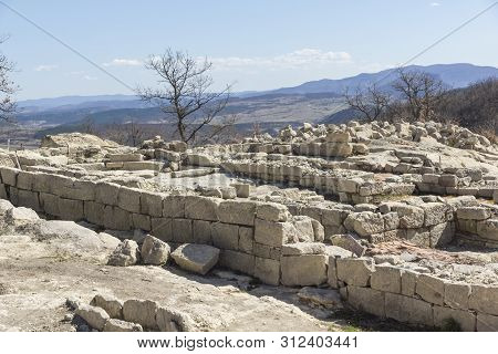 Perperikon, Bulgaria - March 17, 2019: Ruins Of Ancient Sanctuary City Of Perperikon, Kardzhali Regi