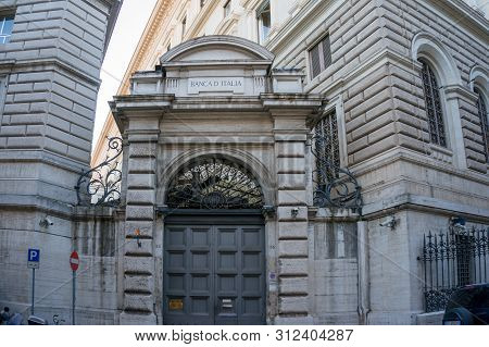 Rome, Italy - September 21, 2013: Bank Of Italy On Serpenti Street In City Of Rome In Italy
