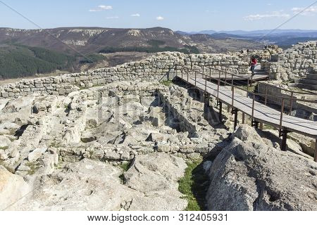 Perperikon, Bulgaria - March 17, 2019: Ruins Of Ancient Sanctuary City Of Perperikon, Kardzhali Regi