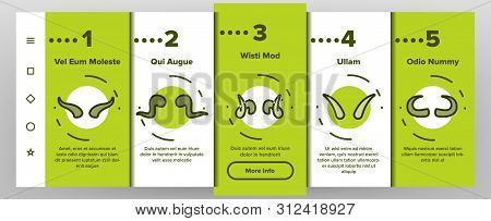 Animal, Devil Horns Onboarding Mobile App Page Screen. Bull, Goat, Moose, Wild Mammals Horns Outline