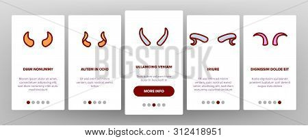 Animal, Devil Horns Onboarding Mobile App Page Screen. Bull, Goat, Moose, Wild Mammals Horns Outline