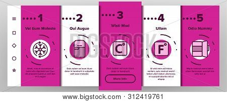 Freezer, Cooling Appliance Onboarding Mobile App Page Screen . Frosting And Icing Thin Line Contour 