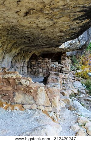 Native American Mountain Side Dwelling In Walnut Canyon National Monument In Flagstaff Arizona