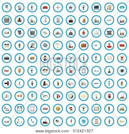 100 Structure Icons Set In Cartoon Style For Any Design Illustration