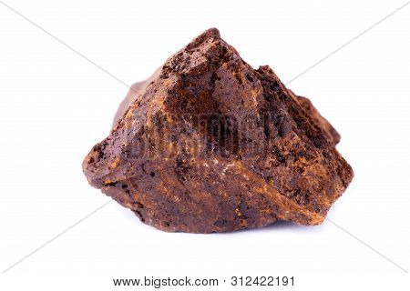 Macro Mineral Siderite Stone On A White Background