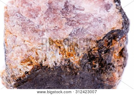 Macro Mineral Andalusite Stone On A White Background