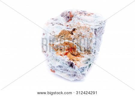Macro Mineral Stone Copper On White Background