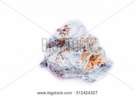 Macro Mineral Stone Copper On White Background