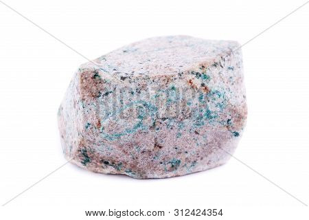 Macro Mineral Stone Stilbit Over White Background
