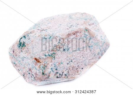 Macro Mineral Stone Stilbit Over White Background