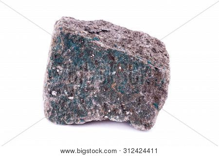 Macro Mineral Stone Barite On A White Background
