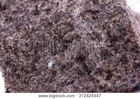 Macro Mineral Stone Barite On A White Background