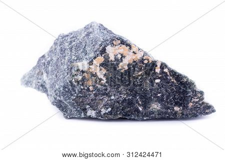 Macro Mineral Stone Dumortierite On White Background