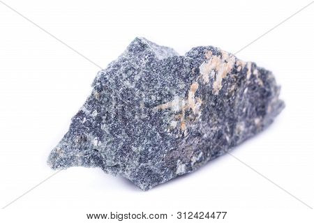 Macro Mineral Stone Dumortierite On White Background