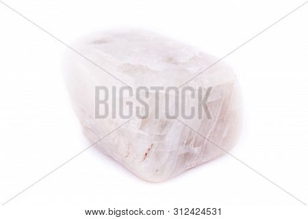Macro Mineral Stone Moonstone Isolated On White Background