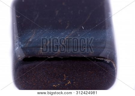 Macro Mineral Stone Falcon Eye On White Background