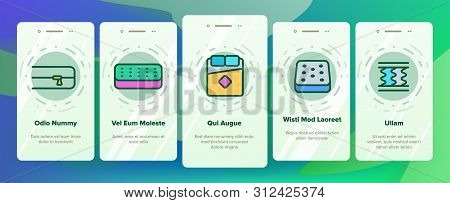 Mattress Types And Material Onboarding Mobile App Page Screen. Orthopedic And Antiallergic Comfortab
