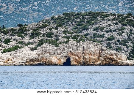 The Ruins Of The City Of Mira, Kekova, An Ancient Megalithic City Destroyed By An Earthquake.