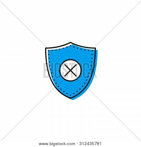 Blocked Security Shield Vector Icon Isolated On White Background