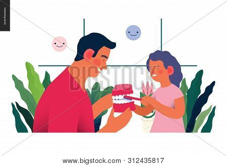 Pediatric Dentistry -medical Insurance Illustration -modern Flat Vector Concept Digital Illustration