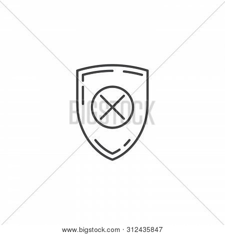 Blocked Security Shield Vector Icon Isolated On White Background