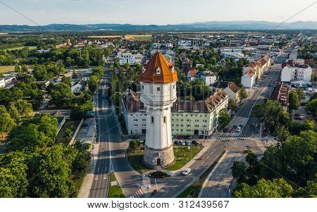 Aerial View Of Wasserturm In Wiener Neustadt