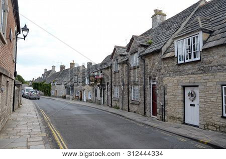 Corfe, England - August 13, 2014: The Old Village Of Corfe In Dorset