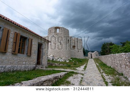 Besac Fortress Overlooking Skadar Lake In Virpazar, Montenegro.