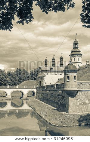 Nesvizh, Belarus - July 13, 2019: Residential Castle Of The Radziwill Family. After Reconstruction, 