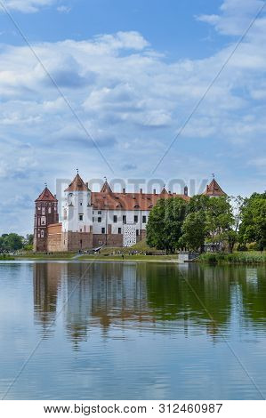 Mir, Belarus - July 13, 2019: Mir Castle Is A World Heritage Site From Unesco, East Europe. Mir Cast