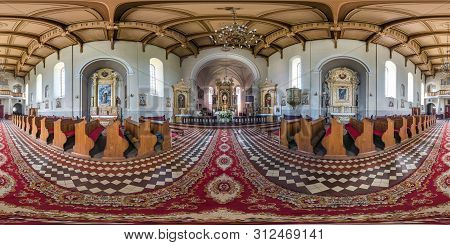 Knyshyn, Poland -  July 2019: Full Seamless Spherical Hdri Panorama 360 Degrees Angle View In Interi