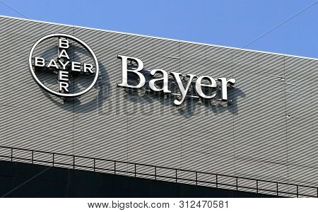 Bucharest, Romania -  October 17, 2018: A Logo Of Bayer Ag, German Pharmaceutical And Life Sciences 