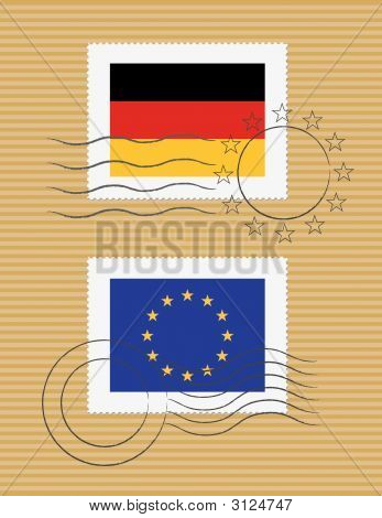 Bandera de Alemania y la Unión Europea