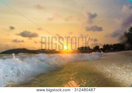 Sea Beace Sunset Colorful Sky With Cloud