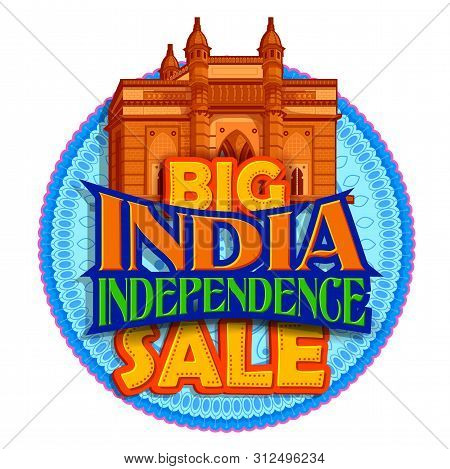 Illustration Of Famous Indian Monument And Landmark For 15th August Happy Independence Day Of India 