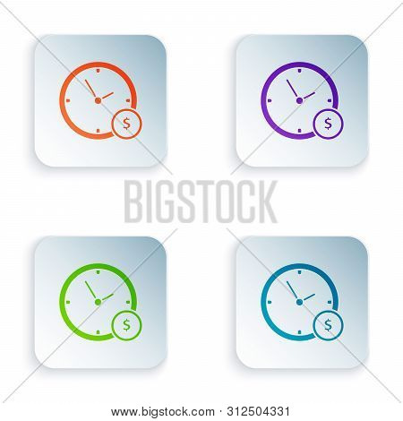 Color Time Is Money Icon Isolated On White Background. Money Is Time. Effective Time Management. Con