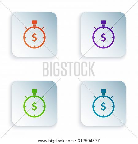 Color Time Is Money Icon Isolated On White Background. Money Is Time. Effective Time Management. Con