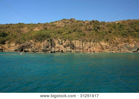 Eau et tropical île des Caraïbes