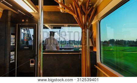 Akita, Japan - Aug 11, 2016 : View Of Japan Railway Gono Line From Resort Shirakami Sightseeing Trai