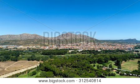 Aerial View Of Torroella De Montgri City And Castle In Catalonia
