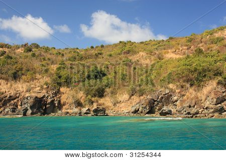 Eau et tropical île des Caraïbes
