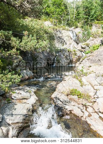 Small Stream In The Pla De Boavi; In The Province Of Lleida, In The Catalan Pyrenees. Catalonia, Spa