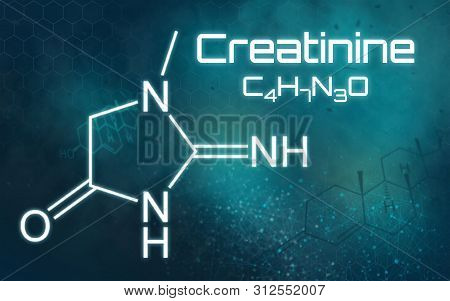 Chemical Formula Of Creatinine On A Futuristic Background