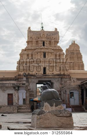 Hampi, India July 8, 2019 : Inner View Of Virupaksha Or Pampapati Temple At Hampi, Karnataka , India