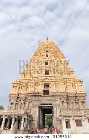 Hampi, India July 8, 2019 : Inner View Of Virupaksha Or Pampapati Temple At Hampi, Karnataka , India