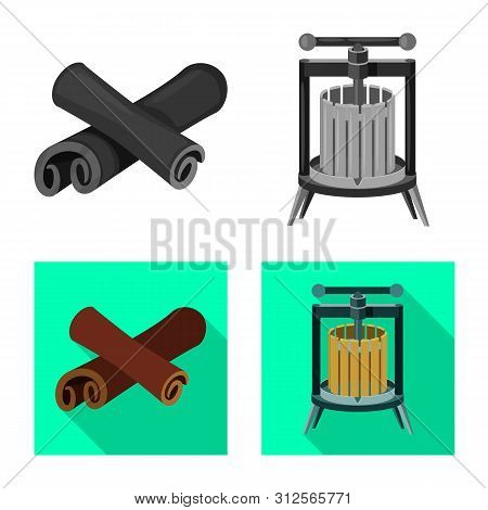 Vector Design Of Farm And Vineyard Icon. Collection Of Farm And Product Vector Icon For Stock.